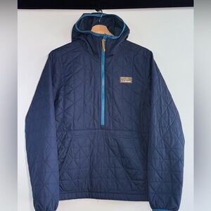 LL Bean Womens Katahdin Insulated Pullover Half Zip Primaloft Quilted Hooded M